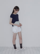 パンプキントゥインクルデニムショーツ (ホワイト)
