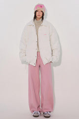 90% white duck down double-color shirt-style small lapel design down jacket