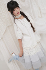 LACE LAYERED OVER KNEESOCKS / SKY BLUE