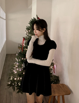[SHOPPERMADE] ベルベットパフミニドレス