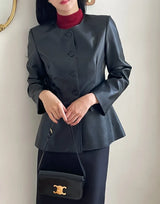 Arc Round Leather Jacket