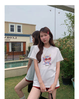 ビーズグラスグラフィッククルーネックTシャツ