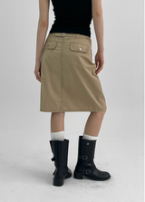 [MADE] Kipki Buckle Cotton Midi Skirt