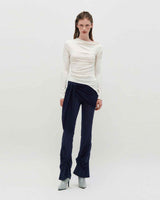 Sheer Layering Pants _ NAVY