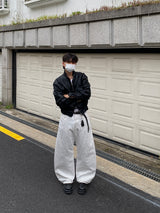 ユフカーブドコットンワイドパンツ(White)