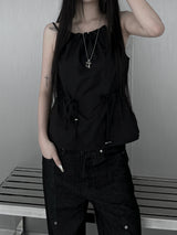 halterneck string nylon sleeveless (2color)