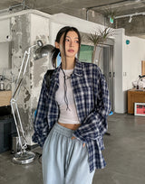 Breed wrinkle checked shirt
