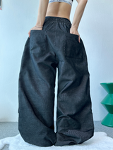 STITCHING POINT PARACHUTE DENIM PANTS🖤