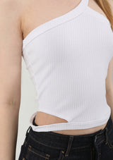 アンバランスホルターネックスリットノースリーブ White