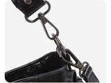 Pink Studded Biker Shoulder Bag with Multiple Pockets