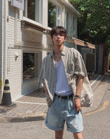デリアン リネン ショートスリーブシャツ