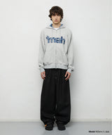 CHECK APPLIQUE HOOD ZIP UP_GREY