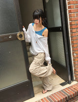 Soluna Parachute String Shirring Wide Banding Pants