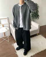リルトケーブルニットカーディガン