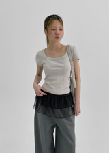 [MADE] Melto Pigment Ribbed Short Sleeve T-shirt