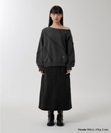 CUT OFF ONE SHOULDER SWEATSHIRT