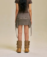 STAR PATCH POCKET LIP SKIRT_BE