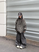 back code cotton wide pants