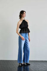 AZURE WIDE DENIM PANTS / BLUE