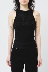 (W) Dot Black Sleeveless