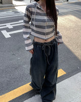 Track denim pants