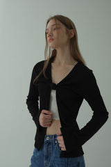 TWIST PEARL KNIT_ BLACK