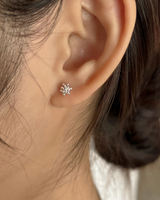 フローラルピアス (シルバー)
