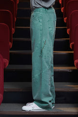 DYED ZIP CARGO PANTS / EMERALD