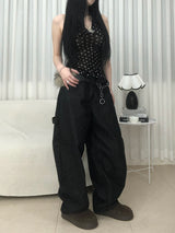 スタッズクロスワイドデニムパンツ
