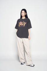 25SS VINTAGE FLOW FONT PIGMENT SHORT SLEEVE T-SHIRT CHARCOAL