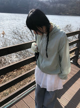 Karin Diagonal Zipper Windbreaker String Hood Jacket