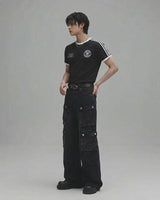(UNISEX) パラシュートマルチカーゴブラックデニム