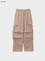 Strap cotton cargo pants