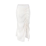  LAYERED STRAP LONG SKIRT _ Ivory 