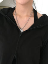 Vintage heart ball chain necklace (2c)