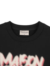 Women's two-tone broken logo crop sweatshirt black(FCE1TS301W)