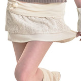 TOFFEE KNIT MINI SKIRTS [IVORY]