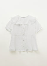 ベンテッドペターパンカラーブラウス (White)