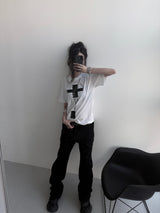 cross lettering crack T (3color)