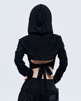 WRINKLE BOLERO, BLACK