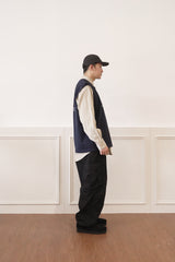 スリーブレスコットンT (NAVY)