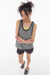 Mia Sleeveless Hoodie Stripe