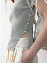 (Z-T-6651)UNBALANCED CUTOUT SLIM KNIT