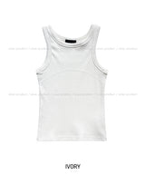 Rounding stitch ribbed sleeveless