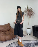Radi camo sagging Bermuda denim pants