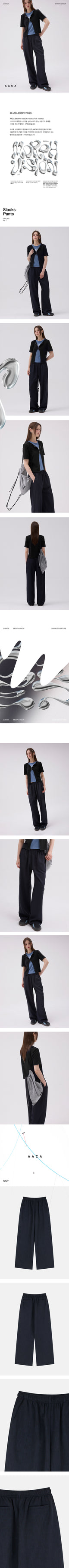 Slacks Pants Navy