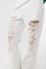DAMAGED JEANS_WHITE