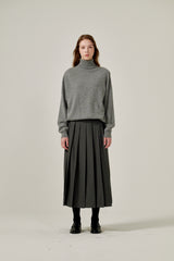 Cashmere turtle neck knit (Grey)