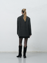 hairy quilting jacket - charcoal