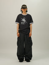 NA Cargo Vintage Washing Wide Pants